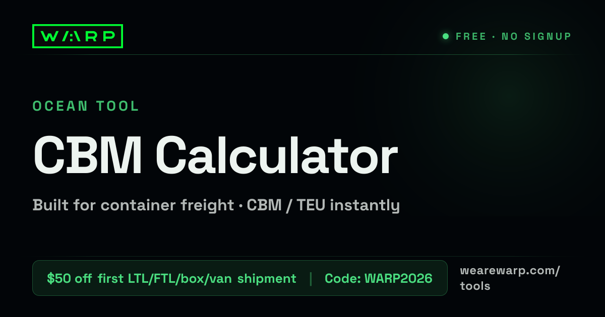 CBM Calculator | Cubic Meter Calculator for Shipping | Warp