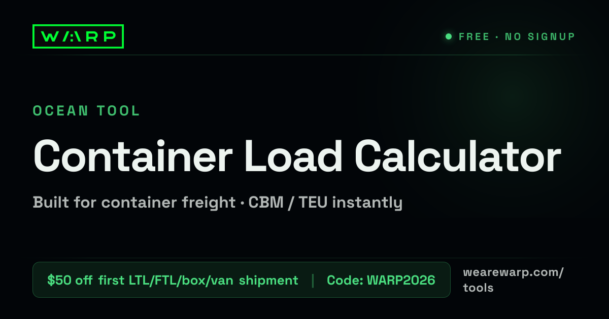 Container Load Calculator | How Many Pallets Fit? | Warp