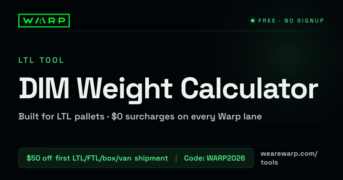 Dimensional Weight Calculator | DIM Weight Calculator | Warp