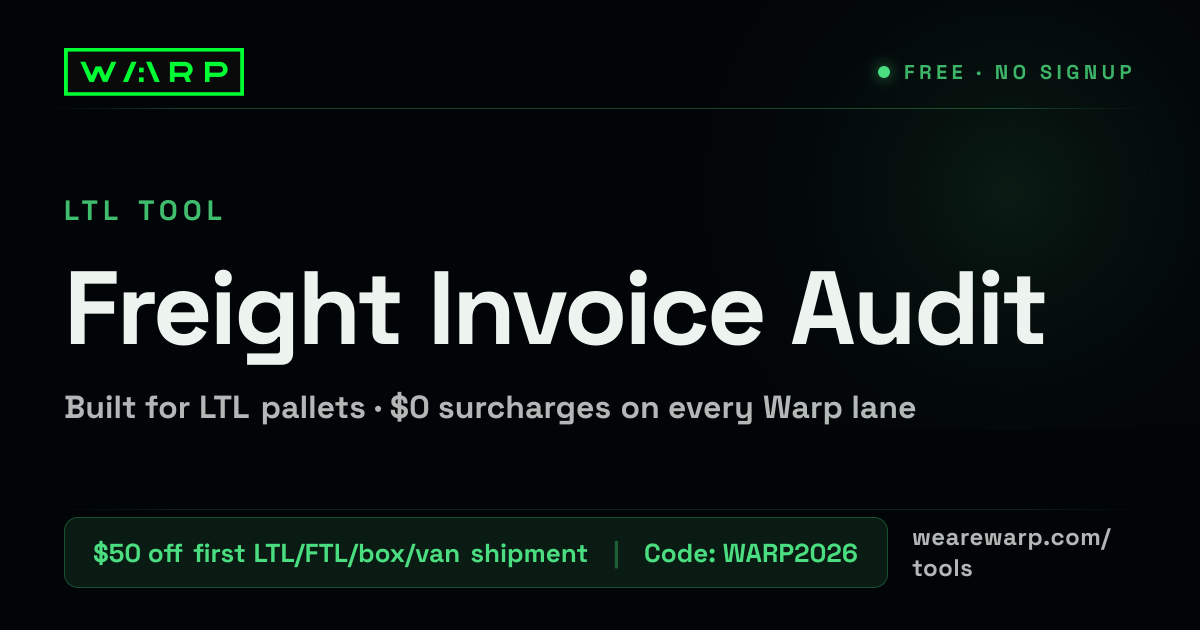 Freight Invoice Audit | See What You Save With Warp | Warp