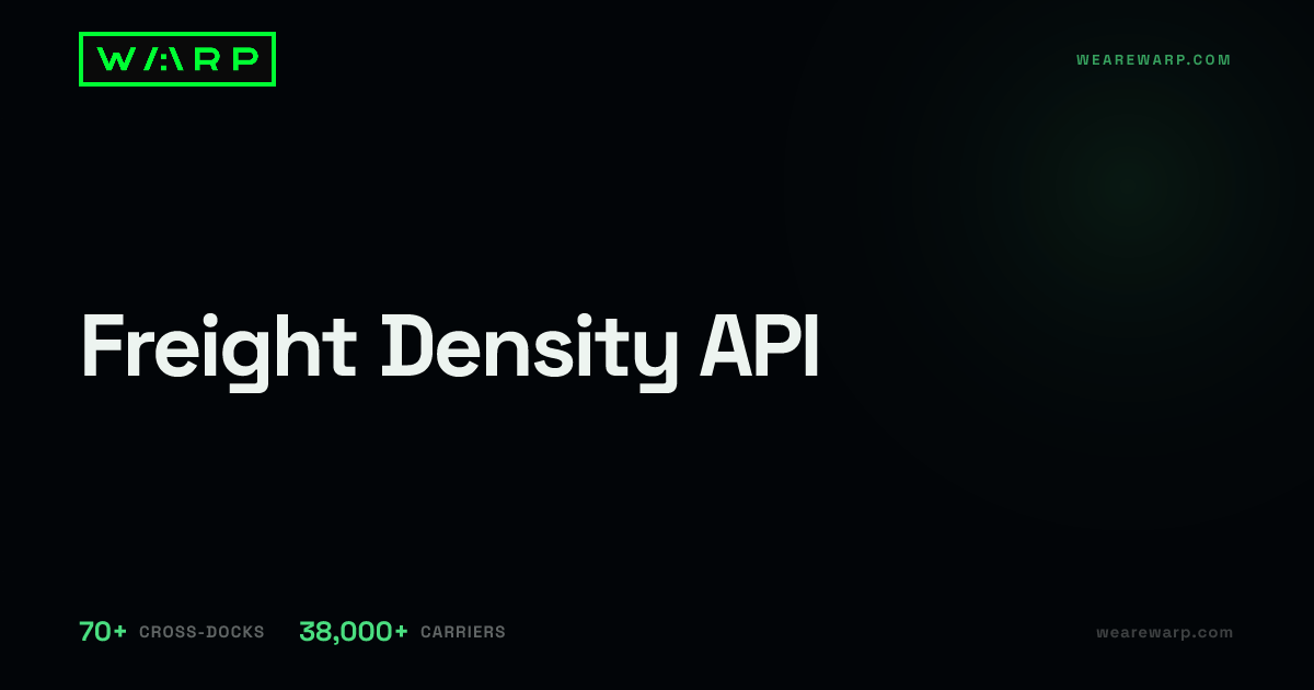 Freight Density API | Warp