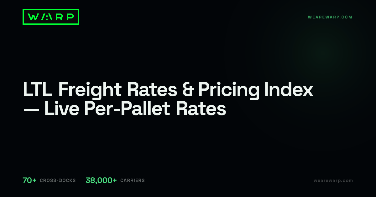 LTL Freight Rates & Pricing Index — Live Per-Pallet Rates | Warp